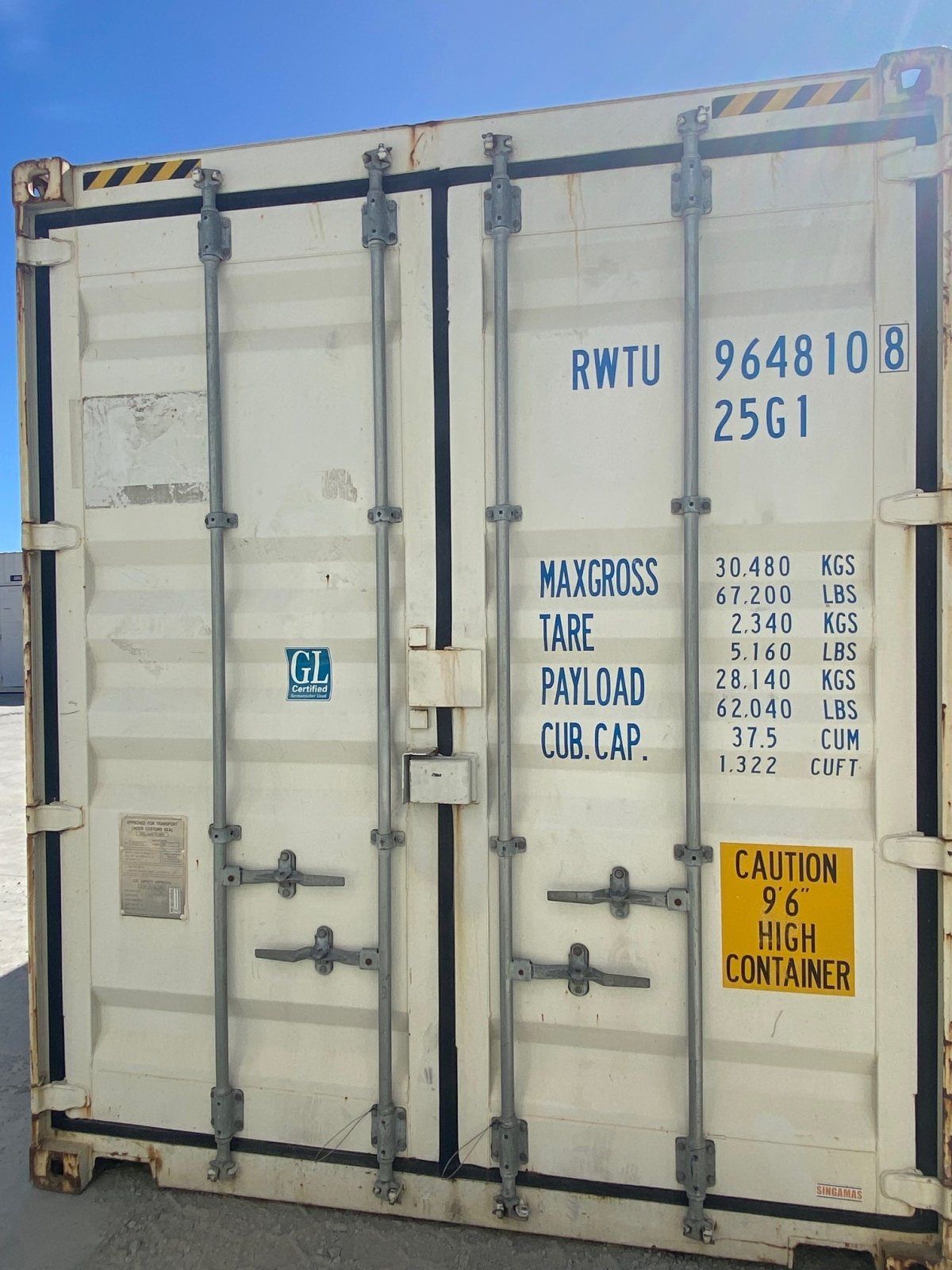 20ft High Cube Container - Wellington RWTU9648108